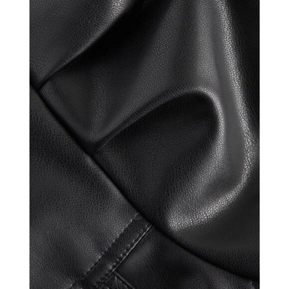 Express Black Faux Leather Cropped Jacket Puff Sleeves Y2K Inspired Large NEW - Picture 4 of 8